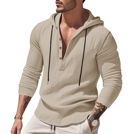Hooded Casual Loose-fitting T-shirt Sweater For Men