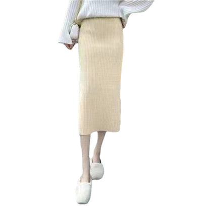 High Waist Straight Skirt All-matching Long Slimming Sweater Dress