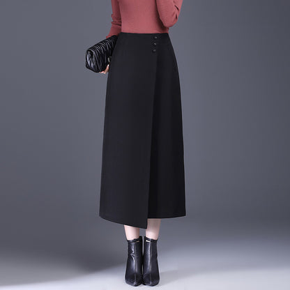 Draping Irregular Straight Women's Split Sheath Skirt