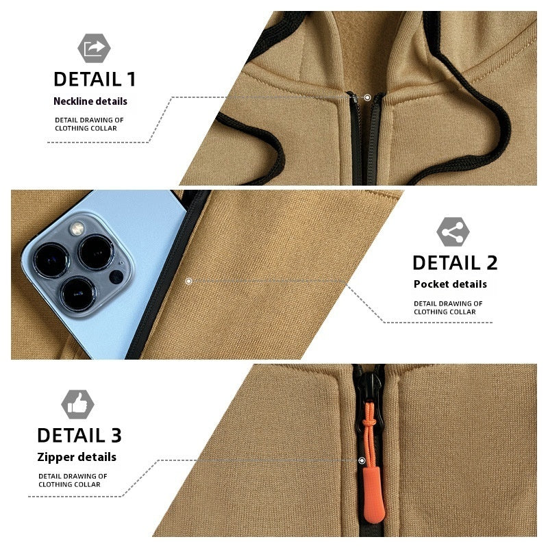 Men's Casual Multi-zipper Arm Pocket Sweatshirt