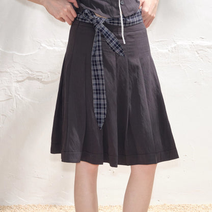 Summer Lace-up Skirt For Women All-matching A- Line Skirt