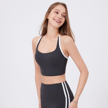 Nude Feel Yoga Clothes Bra Adjustable Spaghetti Strap Fitness