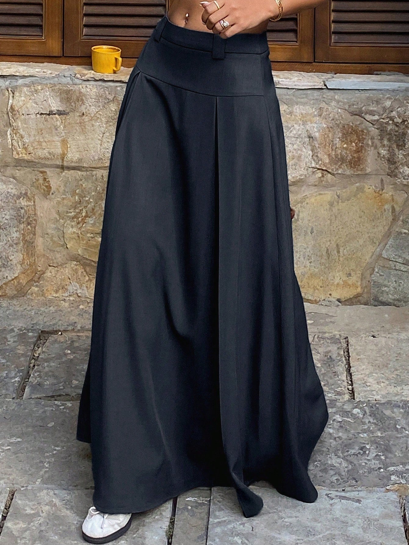 Leisure Multifunctional Solid Color A-line Long Skirt