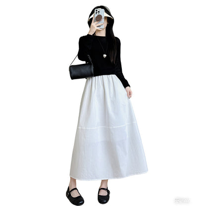 Summer High Quality Stitching Skirt Women