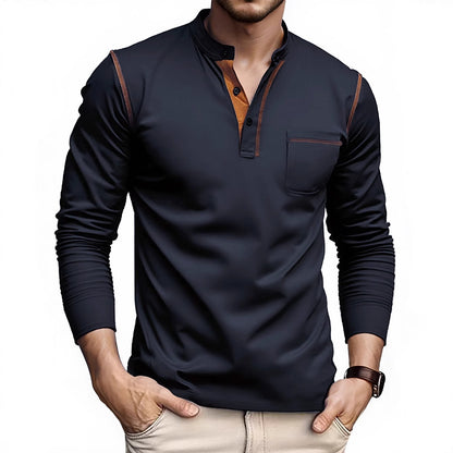 Long Sleeve Sweater Bottoming Men's Stand Collar Polo Shirt