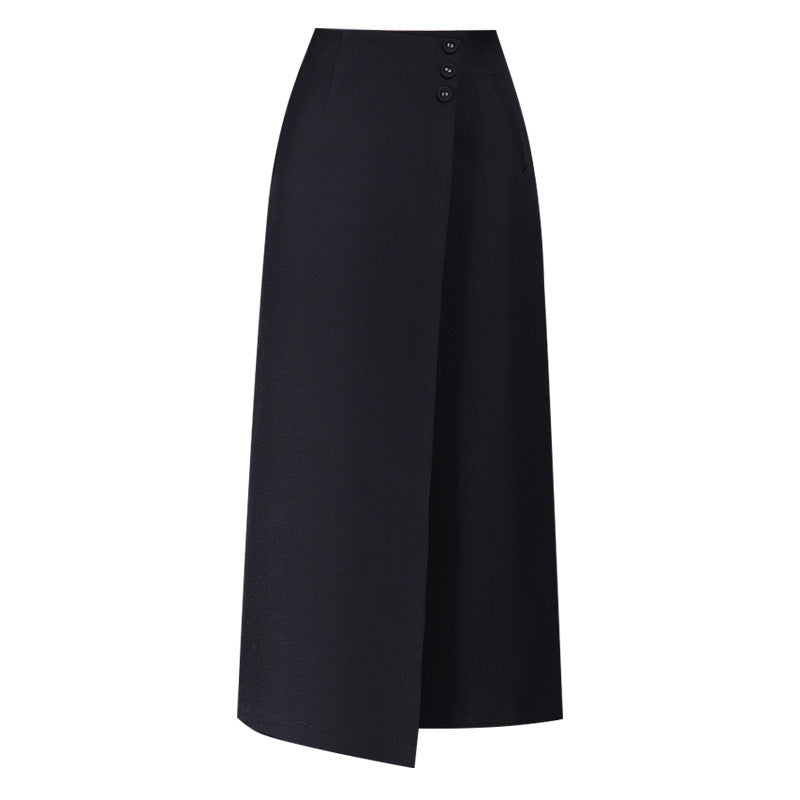 Draping Irregular Straight Women's Split Sheath Skirt