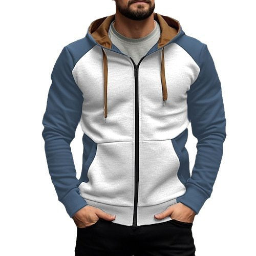 Simple Trendy Casual Loose-fitting Hoodie Zipper Jacket