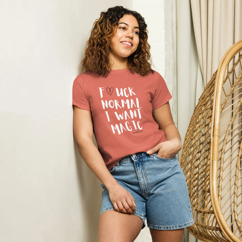 Women's t-shirt NORMAL I WANT MAGIC Women’s high-waisted t-shirt