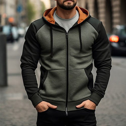 Simple Trendy Casual Loose-fitting Hoodie Zipper Jacket
