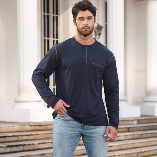 Long Sleeve Sweater Bottoming Men's Stand Collar Polo Shirt