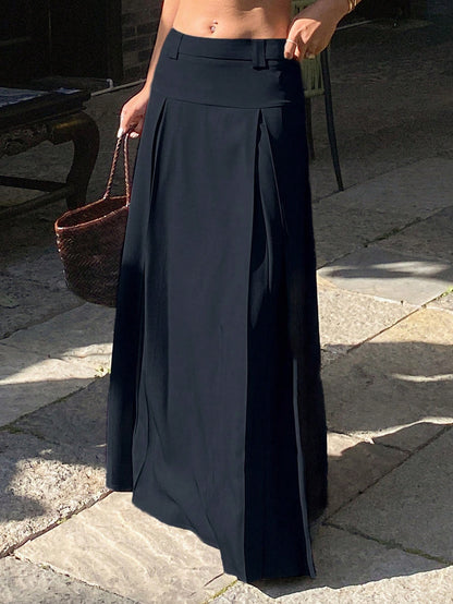 Leisure Multifunctional Solid Color A-line Long Skirt